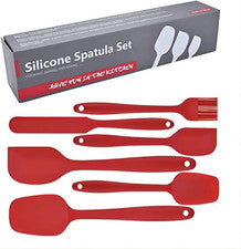 Juego de espátulas de silicona 6 piezas utensilios de cocina para cocinar hornear y mezclar calor