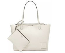Juego de 2 Piezas - DKNY Riley Bolso de Mano Mujer Grande + Bolsa en BLANCO
