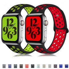 Correa de silicona deportiva para Apple Watch serie 10 9 8 7 6 5 4 3 2 SE Ultra