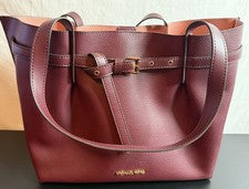 Bolso de Mano Michael Kors Mujer Emilia Cuero Guijarro Merlot Nuevo con Etiquetas $428