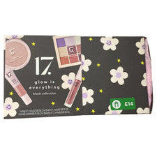 Juego de 17 cajas de regalo de maquillaje - Paleta de sombras de ojos, brillo de labios, rubor crema e iluminador
