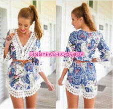 2015 Nuevo Mini Vestido Para Mujer Verano Sexy Encaje Floral Informal Corto Noche Fiesta