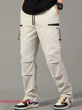 Pantalones Carga Hombre Calle Alta Moda Coreana Pantalones Informales Multi Bolsillos Exterior Alta