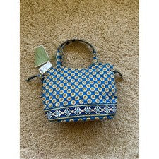Bolso de Mano Vera Bradley Sherry Satchel Riviera Azul Acolchado Nuevo con Etiquetas