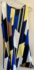 Vestido corto chic dress top New Collection S/M amarillo/azul/marrón Made In Italy
