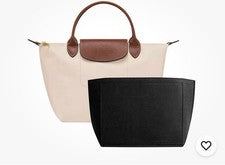 Bolsa de inserción de forro de fieltro para bolso Longchamp maquillaje viaje monedero organizador