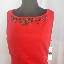 Vestido rojo para mujer Laundry by Design sin mangas forrado talla 12 Baton Rouge precio de venta sugerido por el fabric