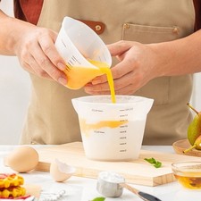 Herramienta de cocina flexible vaso medidor de silicona calidad alimentaria material de silicona