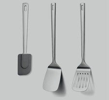 Set de 3 Espátulas de Cocina de Acero Inoxidable – Utensilios Resistentes