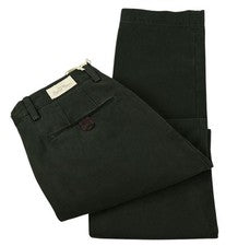 Pantalones chinos capitales de algodón con botones delanteros planos verdes PT01 para hombre 46 31 nuevos con etiquetas