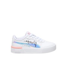 Zapatillas informales blancas con cordones alas de cristal PUMA Carina 2.0 para jóvenes niñas 3