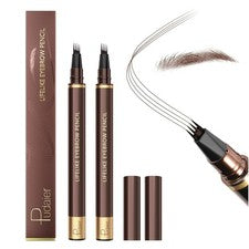 Paquete de 2 bolígrafos de cejas Espoce, lápiz de cejas microblading impermeable, 4 puntas precisas