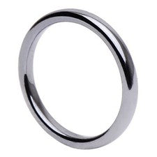Anillo delgado de hematita 3 mm de ancho redondo gris oscuro estrecho anillo de piedra simple