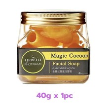 Jabón facial Phutawan Magic Cocoon cuidado exfoliante facial espinillas 100 % natural 40 g