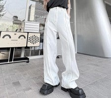 Hombres Moda Punk Gótico Cremallera Pierna Ancha Pantalones Juveniles Informales Fiesta Pantalones Sueltos