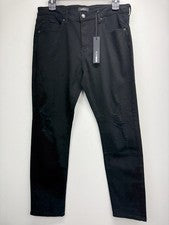 Pantalones de mezclilla ajustados negros desgastados de moda Novamen talla 36 para hombre nuevos con etiquetas