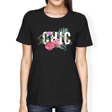 Camiseta elegante floral holgada 1Tee para mujer