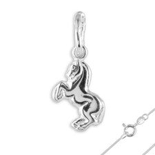 O&S Joyería Infantil 925 Plata Cadena Caballo Colgante Nuevo Conjunto de Joyas Regalo Pascua