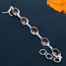 Pulsera de joyería de plata esterlina 925 hecha a mano de piedras preciosas...