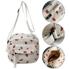 Lindo Bolso Bandolera Fresa Informal Viaje Moda Cremallera Moda Bolso Bandolera