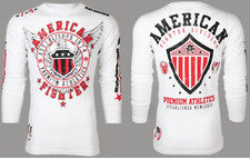 Camisa de manga larga American Fighter para hombre EXCELSIOR Premium blanca S-3XL