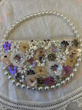 Bolso de Noche Flor con Cuentas Bolso de Mano Estilo Alto Hippie Marca Mujer’s Cartera Bolso sin asas