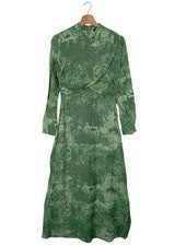 Vestido informal de manga larga Trendyol viscosa abstracto oliva talla 36