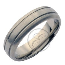 Alianza de anillo de boda con forma de corte de titanio acanalado de 6 mm