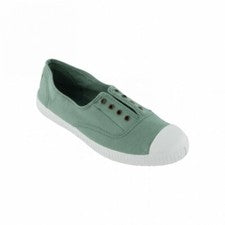 Zapatos Victoria Mujer.Dora Slip On Plimsolls.Algodón Orgánico.Jade.Nuevo Stock.