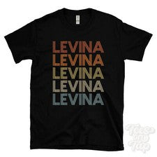 CAMISETA LEVINA ESTILO RETRO REPETIDO Hombre y Mujer Novedad Genial Nombre Regalo