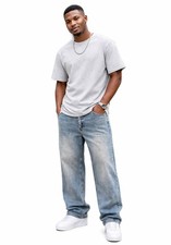 Pantalones de mezclilla estilo callejero Urban Fade relajado para hombre