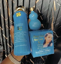 Snapchat Diamant Bleu Set Cuidado de la Piel Leche Corporal, Gel de Ducha, Crema Facial 3 en 1