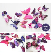 Calcomanías de pared calcomanías de diseño artístico de mariposas 3D para decoración del hogar de niños 12 un.