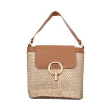 Pequeños bolsos de cubo de paja para mujer bolsos bandolera de verano señora monederos de viaje1174