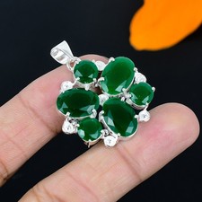 Colgante de joyería de plata esterlina 925 hecho a mano con piedras preciosas...