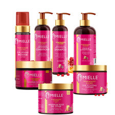Champú acondicionador peinado colección cuidado del cabello granada y miel Mielle