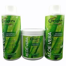 Kit de cuidado del cabello orgánico Orion Aloe Vera champú mascarilla bálsamo 3 pasos