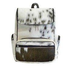 Mochila de cuero de vaca hecha a mano de lujo - piel genuina para el pelo, viaje único