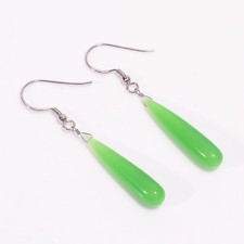 Pendientes lágrima natural AAA plata de ley 925 colgantes piedras preciosas 2,3"