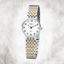 Regent Reloj De Dama F-1158 Pulsera De Metal Plata Oro Pulsera De Metal URF1158