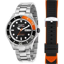 Orologio Sector 230 Automatico R3223161023 Watch Acciaio Nero Arancio Uomo 43mm