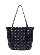 Nuevo Bolso de Mano Patricia Nash Para Mujer Trenzado Mizzana Cuero Azul Marino Nuevo con Etiquetas