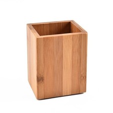 Soporte para utensilios de encimera de madera con amplios compartimentos 9,5x8,5x12 cm