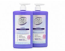 Paquete de 2 acondicionadores Prell púrpura tamaño valor 30 oz aroma limpio cuidado del cabello