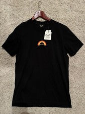 Camiseta de diseñador mediana negra bordada Wrangler Sandro Collaboration para hombre