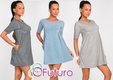 Reino Unido Nuevo Para Mujer Informal Mini Vestido Cambio Vestido Manga Corta Túnica Talla 8-12 FT1014