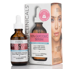 Suero exfoliante de ácido glicólico Advanced Clinicals 10 % + tratamiento para el cuidado de la piel con ácido salicílic