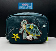BOLSO BANDOLERA TORTUGA OCEAN BEACH MINI PACK PROTECCIÓN RFID TURQUESA CHALA