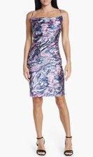 Vestido LOVE X DESIGN Bodycon Correas Elastizadas Capucha Cuello Pintura Remolino Estampado Mujeres S