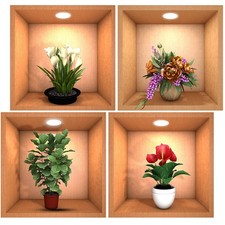 4 piezas calcomanías adhesivas de pared de PVC extraíbles para decoración de pared para el hogar